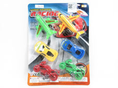 Pull Back Car & Airplane & Motorcycle(6in1)