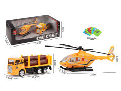 Die Cast Construction Truck Pull Back(2in1)