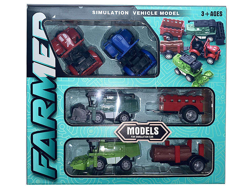 Pull Back Farmer Car Set toys