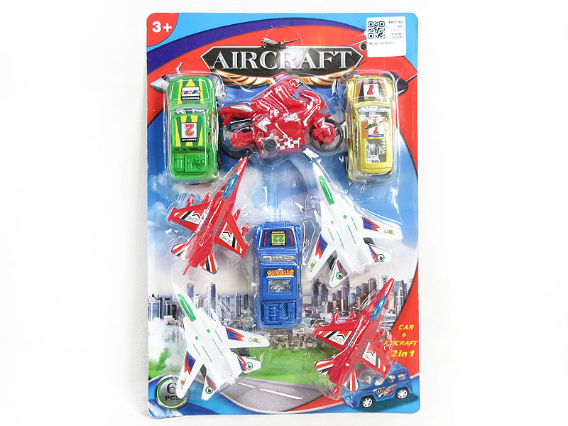 Pull Back Car & Pull Back Airplane & Pull Back Motorcycle(8in1) toys