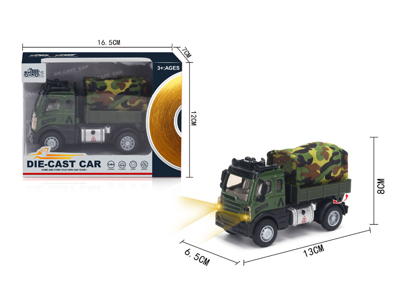 1:64 Die Cast Military Transport Car Pull Back toys