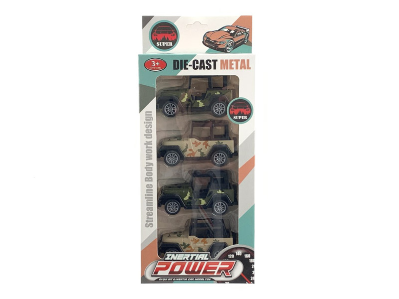 Die Cast Jeep Pull Back(4in1) toys