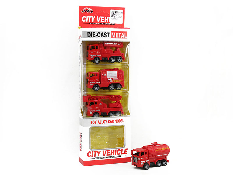Die Cast Fire Engine Pull Back(4in1) toys