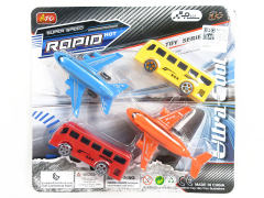 Pull Back Airplane & Pull Back Bus(4in1)
