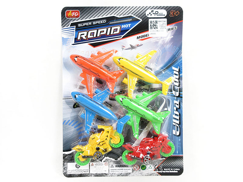 Pull Back Airplane & Pull Back Motorcycle(6in1) toys