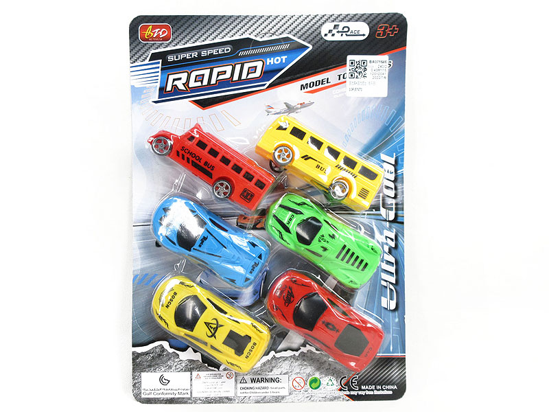 Pull Back Car & Pull Back Bus(6in1) toys