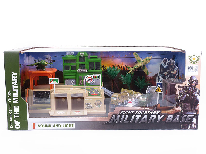 Pull Back Military Car Parking Lot Set W/L_S toys