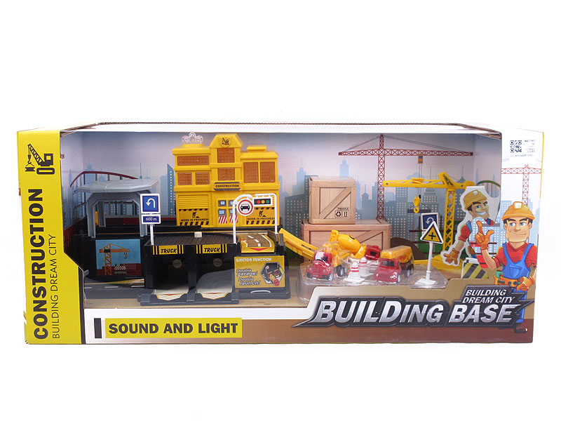 Pull Back Engineering Vehicle Parking Lot Set W/L_S toys