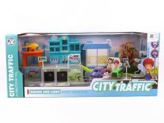 Pull Back City Car Parking Lot Set W/L_S toys