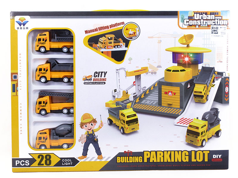 Pull Back Construction Truck Set W/L_S toys