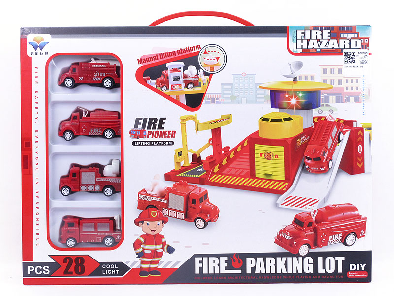 Pull Back Fire Engine Set W/L_S toys