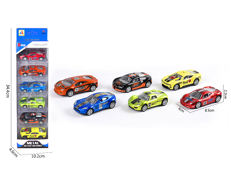 1:50 Die Cast Racing Car Pull Back(6in1) toys