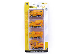 Die Cast Construction Truck Pull Back(4in1)