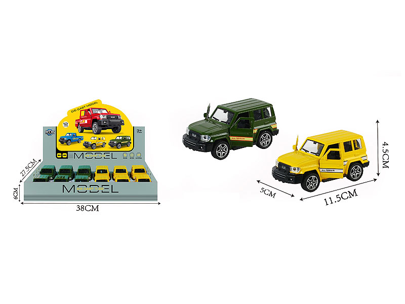 Die Cast Jeep Pull Back(12in1) toys