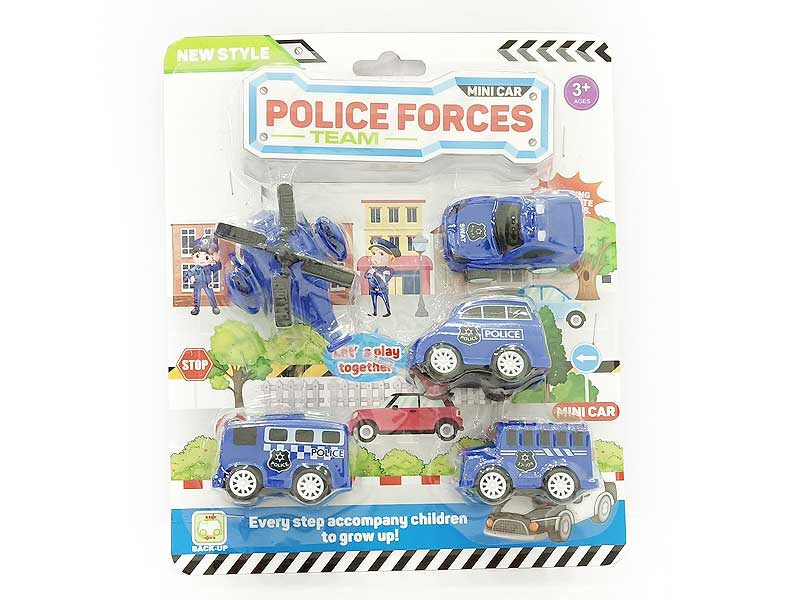 Pull Back Police Car & Pull Back Airplane(5in1) toys