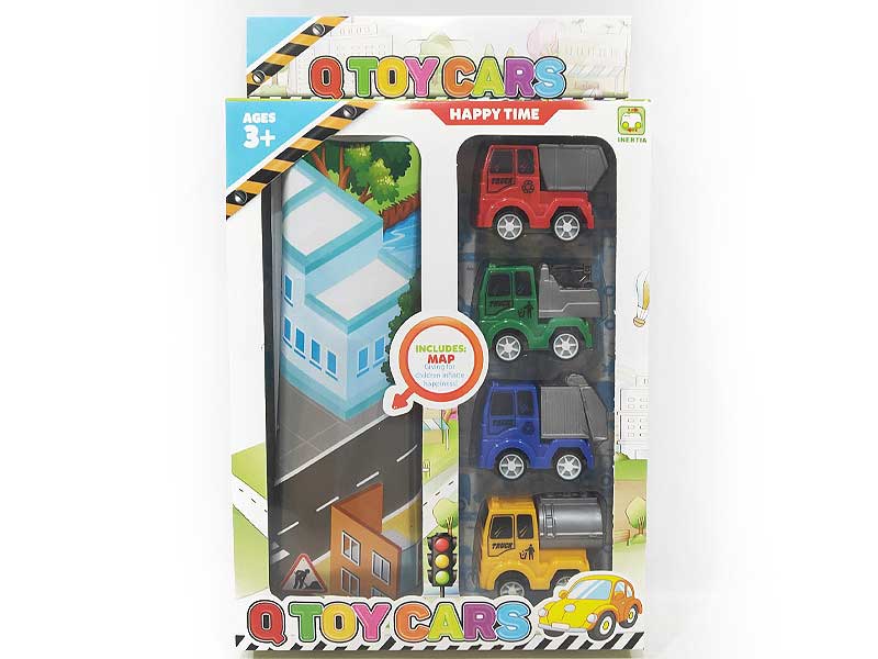 Pull Back Sanitation Truck Set(4in1) toys