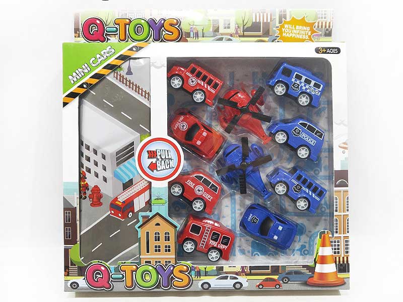 Pull Back Police Car & Pull Back Airplane Set(10in1) toys