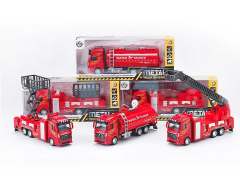 1:32 Die Cast Fire Engine Pull Back(3S)