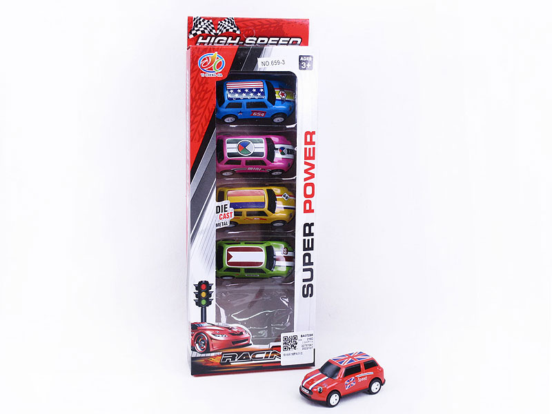 Die Cast Cross-country Car Pull Back(5in1) toys