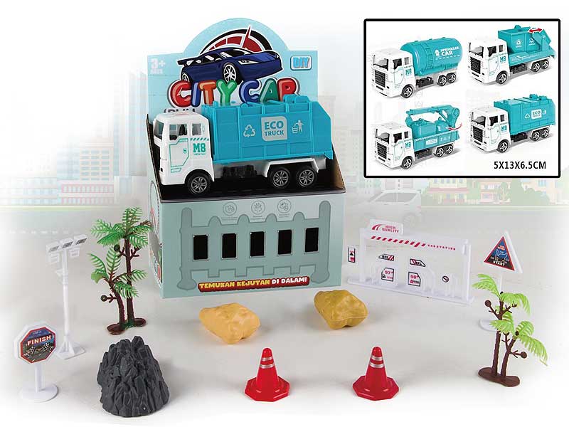 Pull Back Sanitation Car Set toys