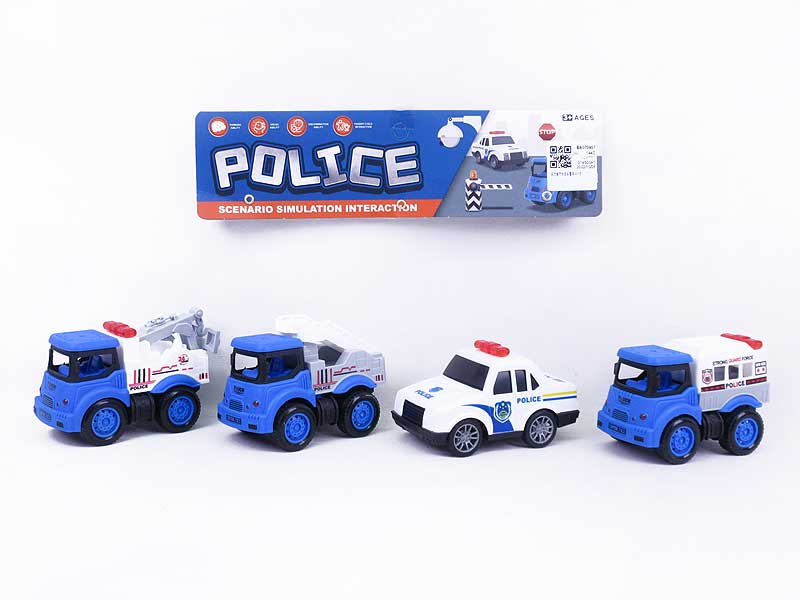 Pull Back Police Car(4in1) toys