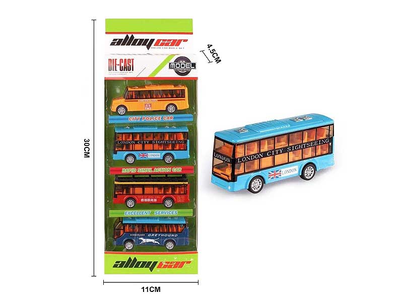 Die Cast Bus Pull Back(4in1) toys