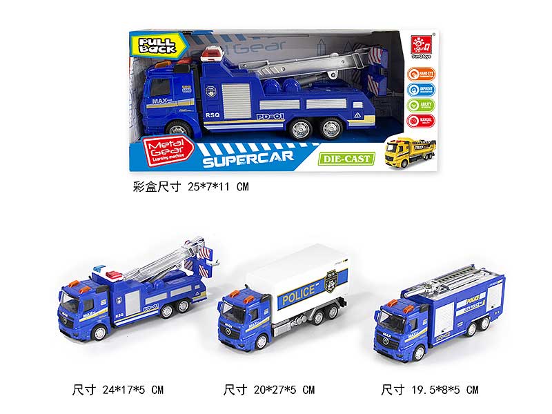 1:50 Metal Pull Back Police Car(3S) toys