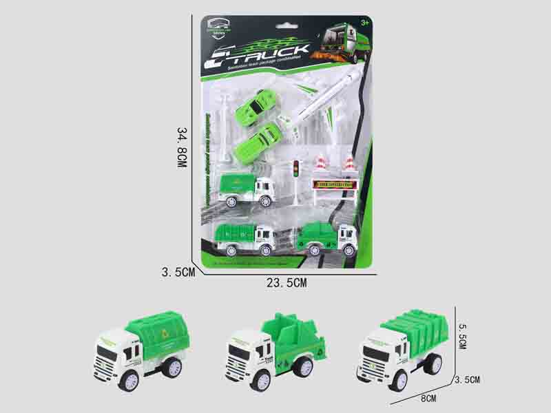 Pull Back Sanitation Truck Set toys