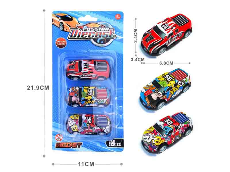 1:64 Die Cast Car Pull Back(3in1) toys