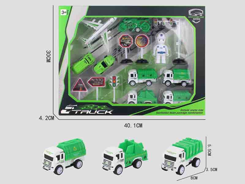 Pull Back Sanitation Truck Set toys