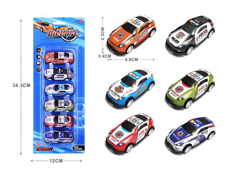 1:64 Die Cast Car Pull Back(6in1) toys