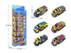 1:64 Die Cast Car Pull Back(6in1)