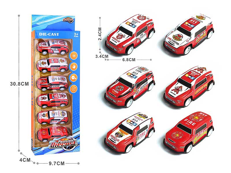 1:64 Die Cast Car Pull Back(6in1) toys