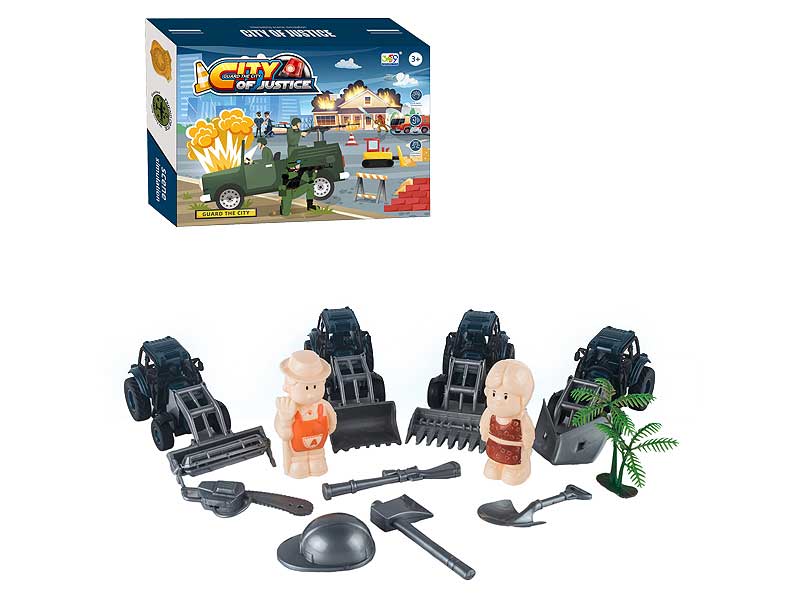 Pull Back Farmer Car Set(4in1) toys