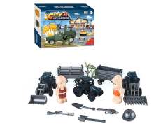 Pull Back Farmer Car Set(3in1)