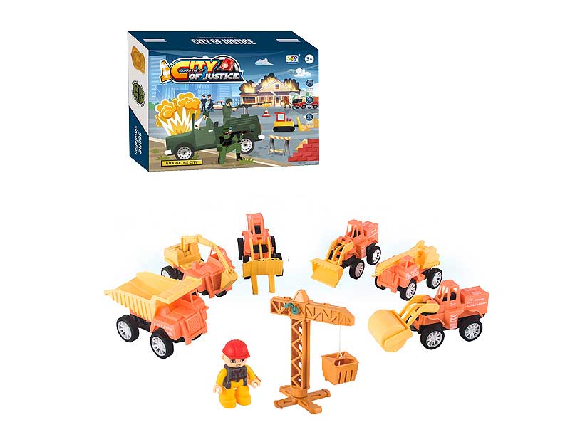 Pull Back Construction Truck Set(6in1) toys