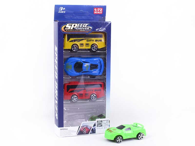 Pull Back Bus & Car(4in1) toys