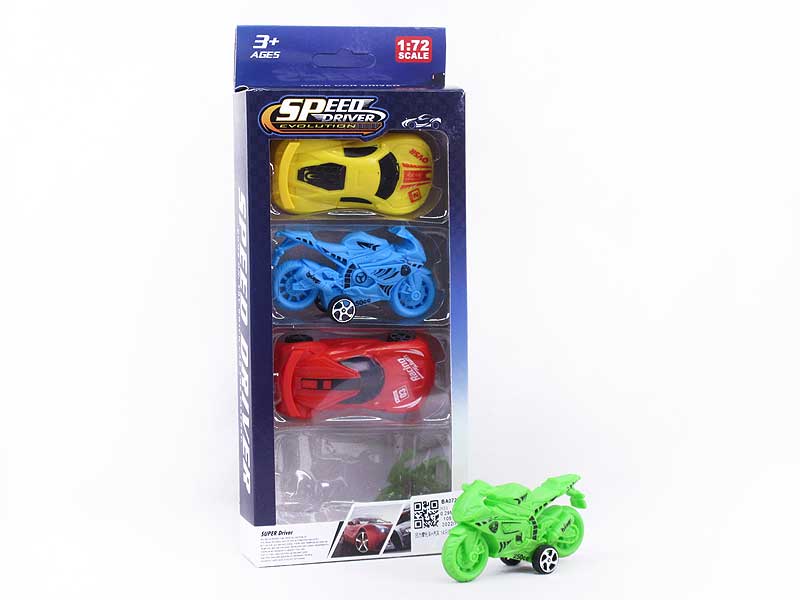 Pull Back Motorcycle & Car(4in1) toys