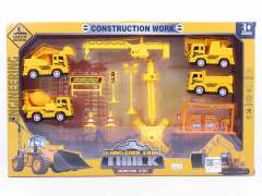 Pull Back Construction Truck Set(4in1)