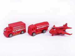Pull Back Fire Engine & Pull Back Plane(3in1)