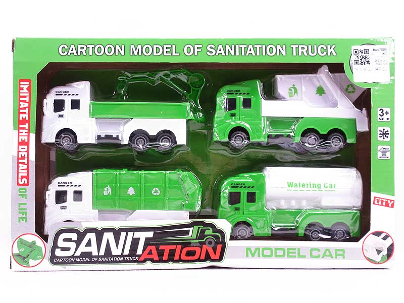 Pull Back Sanitation Truck(4in1) toys