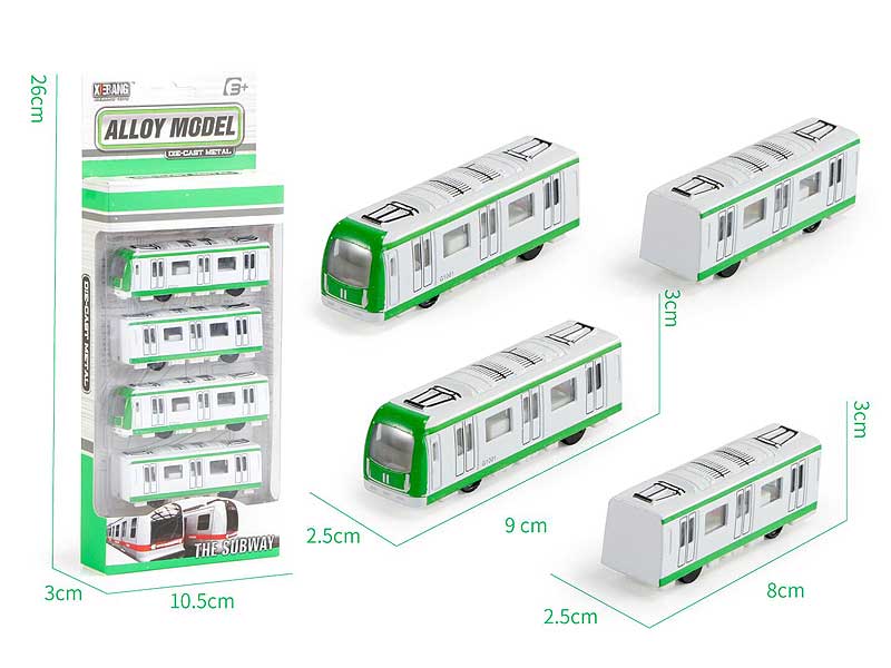 Die Cast Train Pull Back(4in1) toys