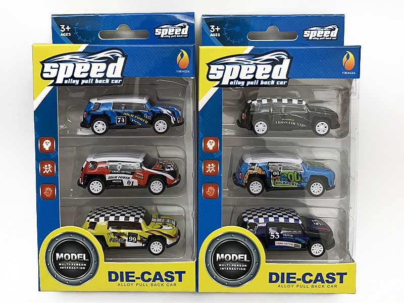 Die Cast Car Set Pull Back(3in1) toys