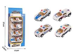 Die Cast Police Car Pull Back(4in1)