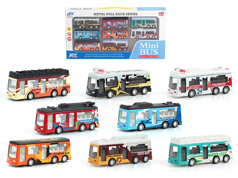 Die Cast Bus Pull Back(8in1) toys