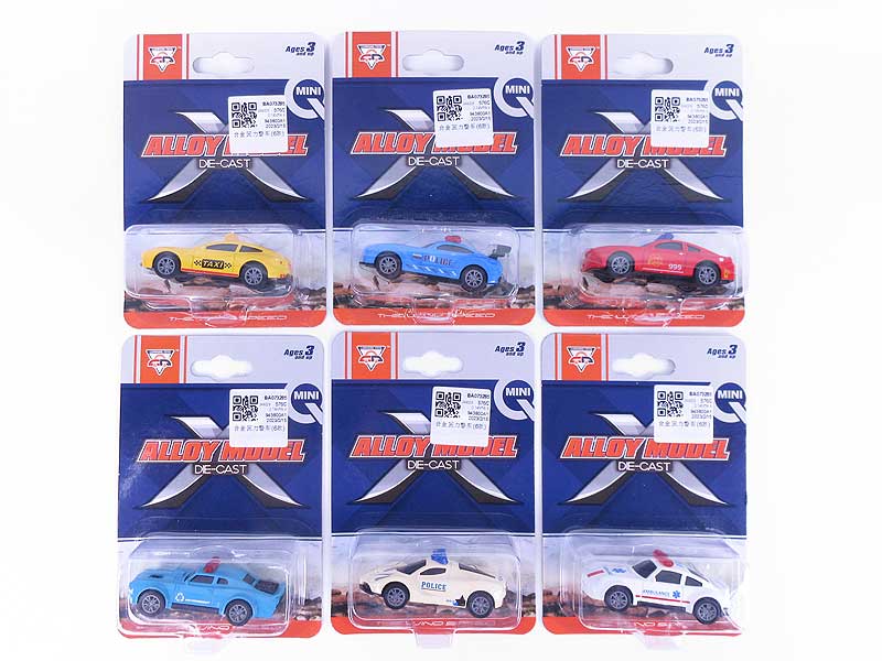 Die Cast Police Car Pull Back(6S) toys