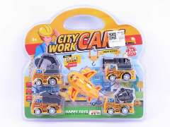 Pull Back Construction Truck & Pull Back Airplane(5in1)