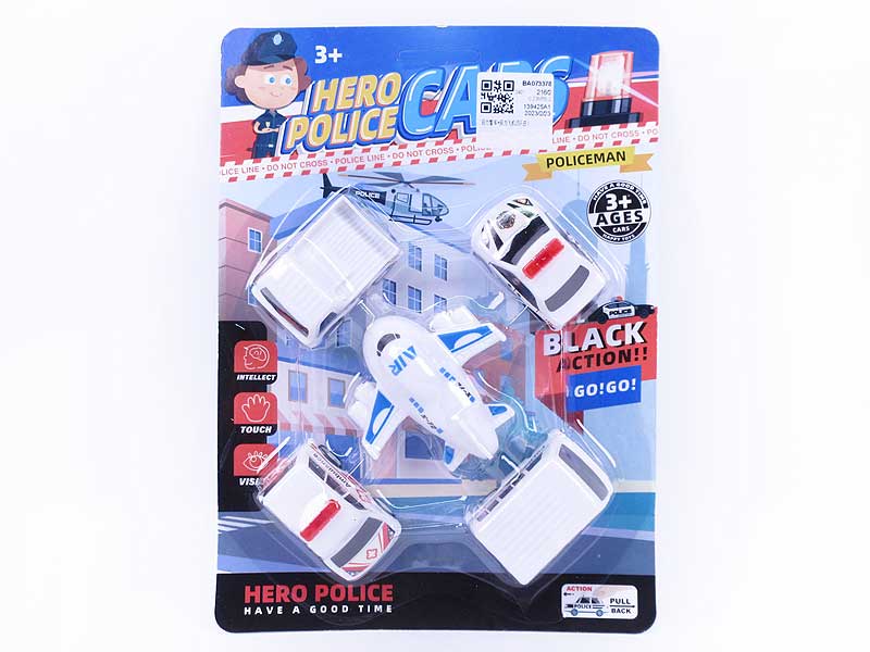Pull Back Police Car & Pull Back Airplane(5in1) toys