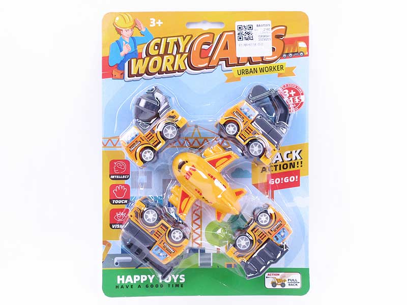 Pull Back Construction Truck & Pull Back Airplane(5in1) toys