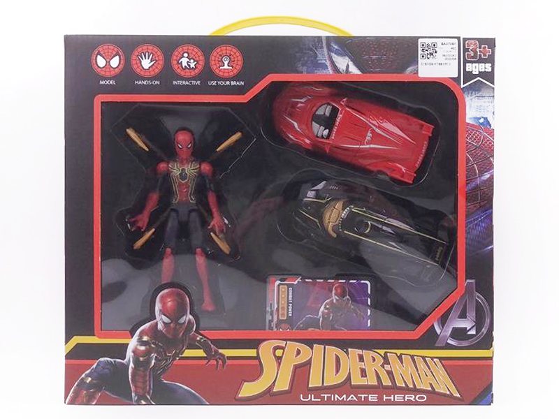 Pull Back Sports Car Set & Spider Man W/L toys